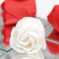 Мыльные розочки, белые и красные, набор 6 шт. Мыльные розочки, белые и красные, набор 6 шт.