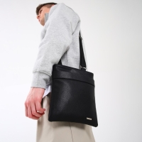 Сумка мужская через плечо TEXTURA, искусственная кожа, цвет чёрный