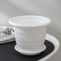 Горшок для цветов с поддоном &laquo;Виола&raquo;, 1 л, пластиклвый, цвет белый
