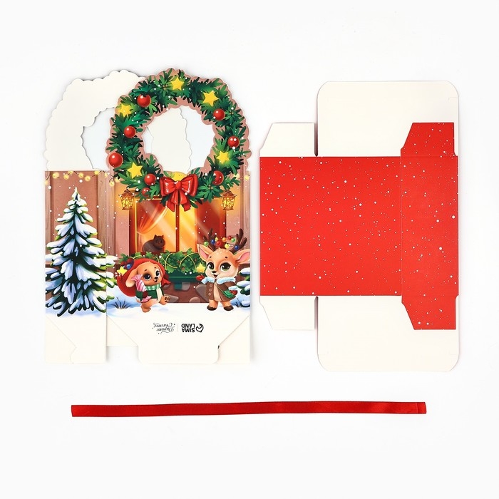 Коробка новогодняя складная &laquo;Новогодний домик&raquo; 12.3 х 21 х 5.3 см, Новый год