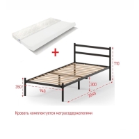 Кровать c матрасом &laquo;Мета&raquo;, разборная, металлическая, 900 &times; 2000 мм