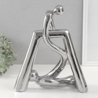 Сувенир керамика "Связанные" серебро 10,5х26,5х31 см