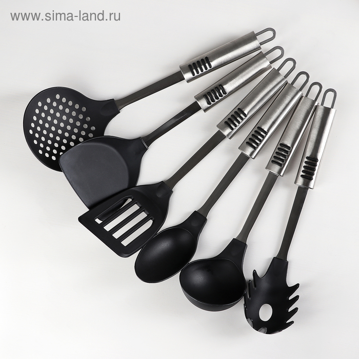 Набор кухонных принадлежностей Доляна &laquo;Фидель&raquo;, 6 предметов, на подставке