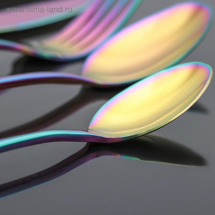 Набор столовых приборов из нержавеющей стали Magistro «Эсквайр», 4 предмета, цвет хамелеон Набор столовых приборов из нержавеющей стали Magistro «Эсквайр», 4 предмета, цвет хамелеон