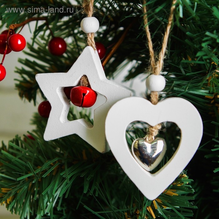 Подвеска новогодняя &laquo;Фигурки&raquo;, с бубенчиком, МИКС