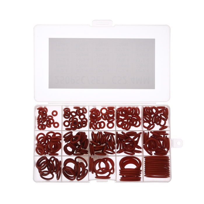 Уплотнительное кольцо, 15 видов, толщина 2,4 мм, набор 250 шт Уплотнительное кольцо, 15 видов, толщина 2,4 мм, набор 250 шт