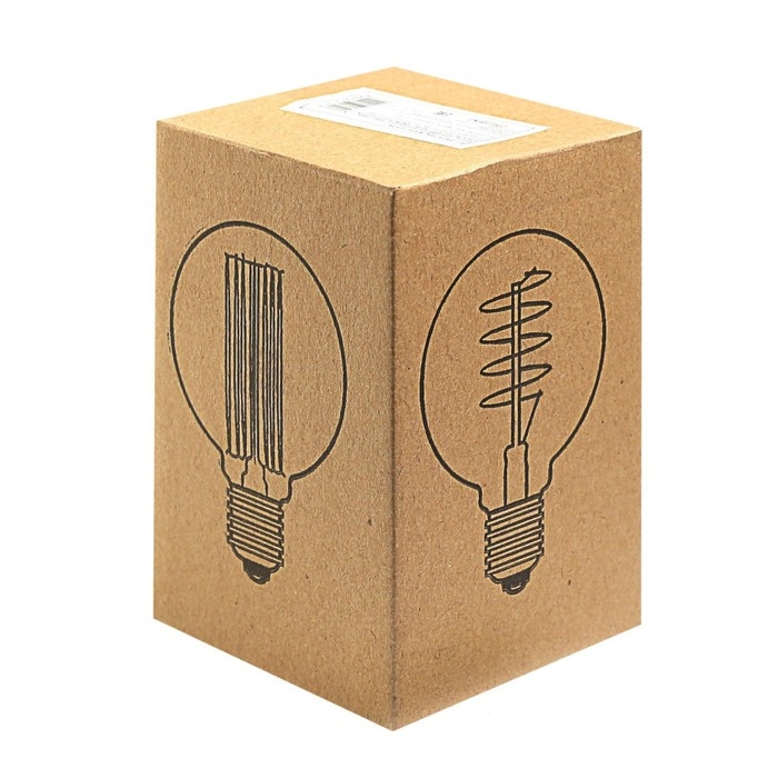 Лампа накаливания винтажная "Шар", G80, 40 Вт, Е27, 230 В, 120х80 мм, теплый белый