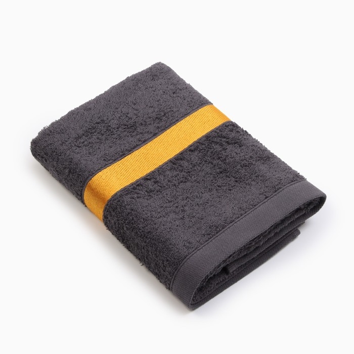 Полотенце махровое Love Life Полотенце махровое Love Life "Самум" 50*90 см, серый, оранж., 100% хл, 450 гр/м2