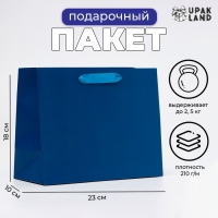 Пакет ламинированный &laquo;Синий&raquo;, MS 23 &times; 18 &times; 10 см