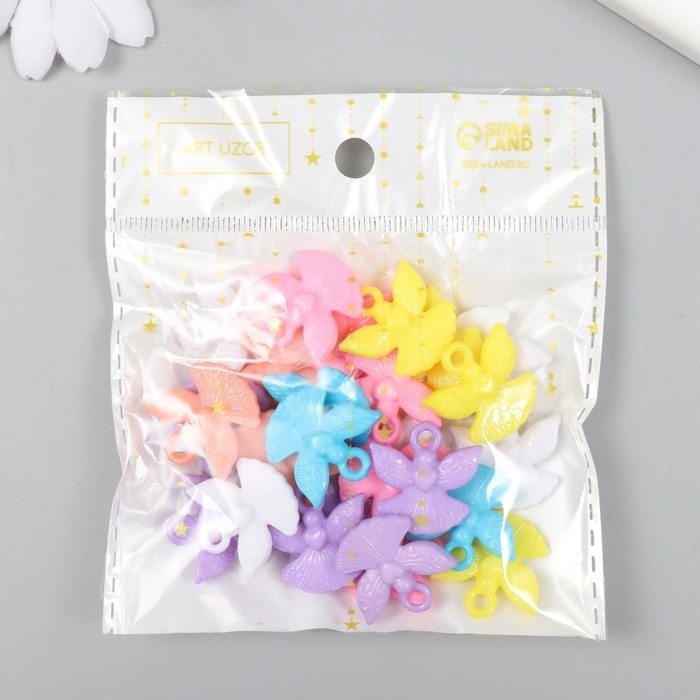 Декор для творчества пластик Декор для творчества пластик "Ангелочки с сердечками" цветные набор 25 гр 0,6х2,2х2,2 см