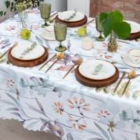 Скатерть Доляна «Акварельные листья» 145х110 см, 100% п/э Скатерть Доляна «Акварельные листья» 145х110 см, 100% п/э