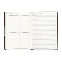 Еженедельник датир 2025г мягк обл иск кож А6+ 80л ESCALADA, тис ф, кр бл 70 г/м&sup2;, кор-ый