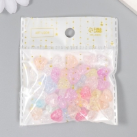 Бусины для творчества пластик "Сердца битое стекло" набор 20 гр 0,6х1х1 см