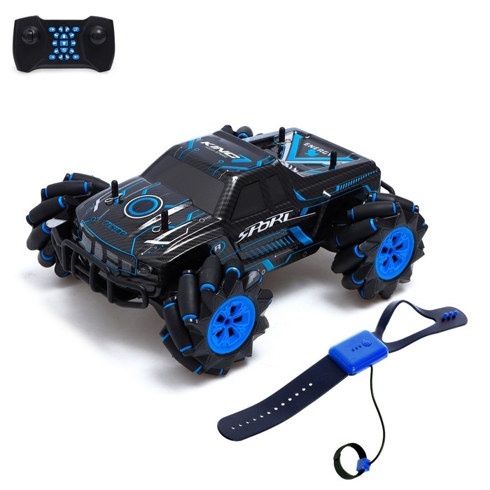 Джип радиоуправляемый «Пикап», 4WD, управление жестами, работает от аккумулятора, цвет синий Джип радиоуправляемый «Пикап», 4WD, управление жестами, работает от аккумулятора, цвет синий