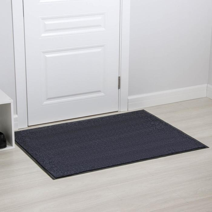 Коврик придверный влаговпитывающий, ребристый, &laquo;Стандарт&raquo;, 90&times;120 см, цвет серый