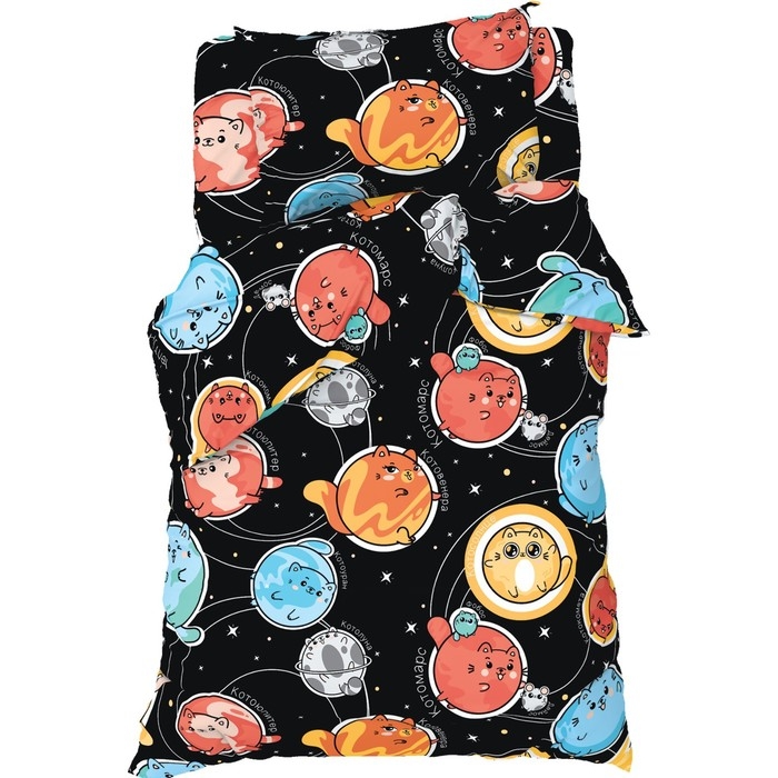 Постельное бельё Этель 1,5 сп Постельное бельё Этель 1,5 сп "Cats and space", 143х215 см, 150х214 см, 50х70 см -1 шт, 100% хлопок, бязь