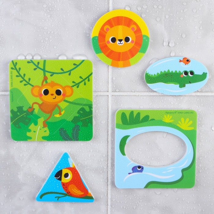 Мягкий пазл для малышей &laquo;Африка&raquo;, по методике Сегена , 6 деталей, Крошка Я