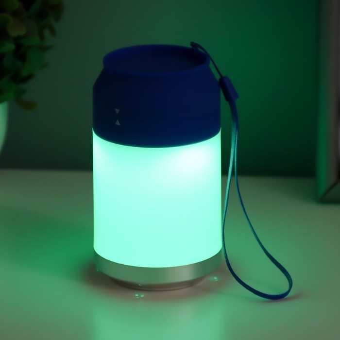 Ночник Ночник "Фоси" LED 5 режимов от батареек 3хААА бело-синий 6,5х6,5х11,5 см