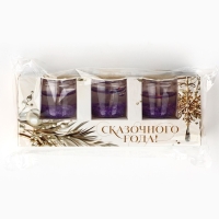 Свечи гелевые новогодние «Сказочного года» на Новый год на Новый год, 3 шт, сиреневые, 2,5 х2,5 х 2,5 см Свечи гелевые новогодние «Сказочного года» на Новый год на Новый год, 3 шт, сиреневые, 2,5 х2,5 х 2,5 см