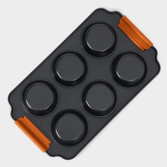 Форма для выпечки Magistro «French Bakery. Круг», 30,5×18×3 см, 6 ячеек, антипригарное покрытие Форма для выпечки Magistro «French Bakery. Круг», 30,5×18×3 см, 6 ячеек, антипригарное покрытие