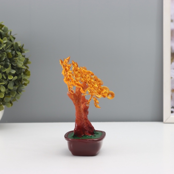 Сувенир бонсай полистоун, металл Сувенир бонсай полистоун, металл "Дерево жизни в горшке" 8х17х16 см