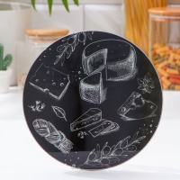 Доска разделочная стеклянная Доляна &laquo;Сырное ассорти&raquo;, d=20 см