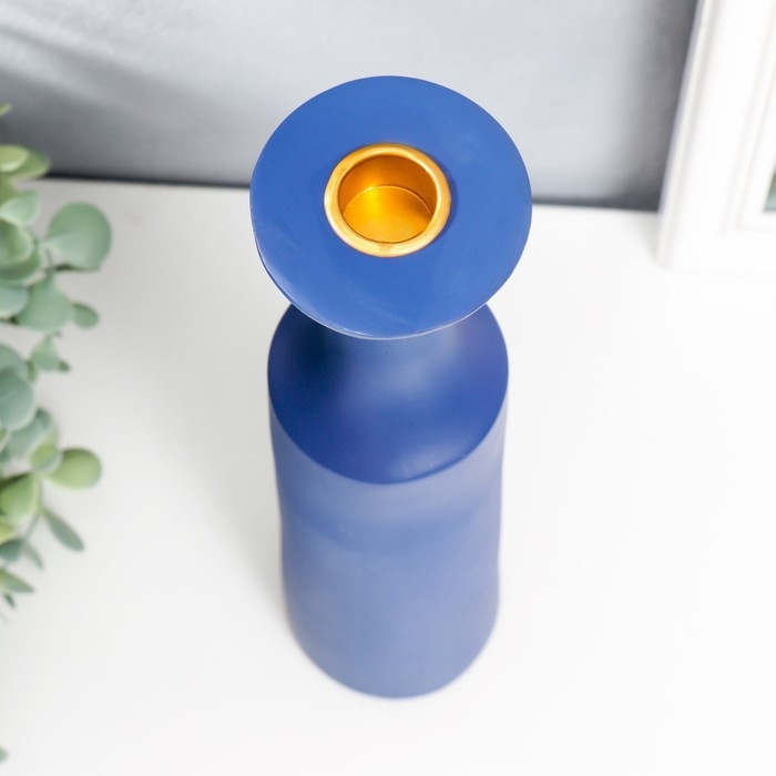 Подсвечник полистоун Подсвечник полистоун "Рьюкан" синий фиолет 30х7,5х7,5 см