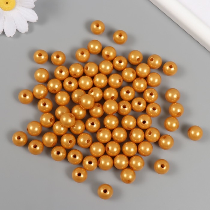 Набор бусин "Жемчуг" d 12 мм, 250 гр, тёмно-бежевый