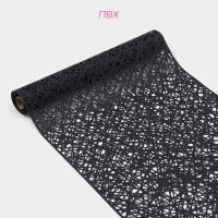 Дорожка сервировочная на стол Доляна &laquo;Паутинка&raquo;, 150&times;33 см, чёрная