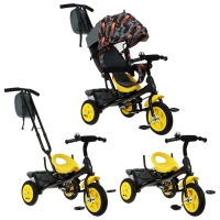 Велосипед трёхколёсный Vivat 1, принт скорость, оранжевый Велосипед трёхколёсный Vivat 1, принт скорость, оранжевый