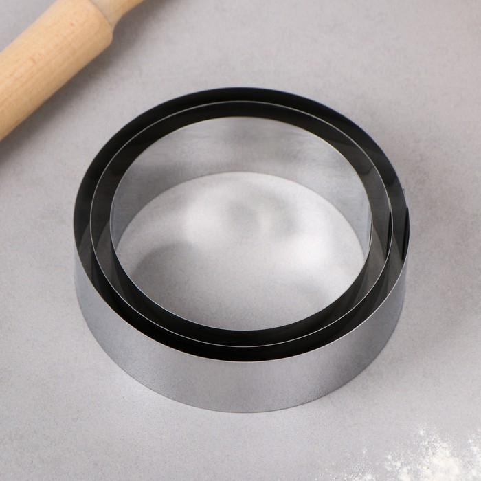 Набор форм для выпечки и выкладки &laquo;Круг&raquo;, d=14 см, 16 см, 18 см, h=5 см, 3 шт