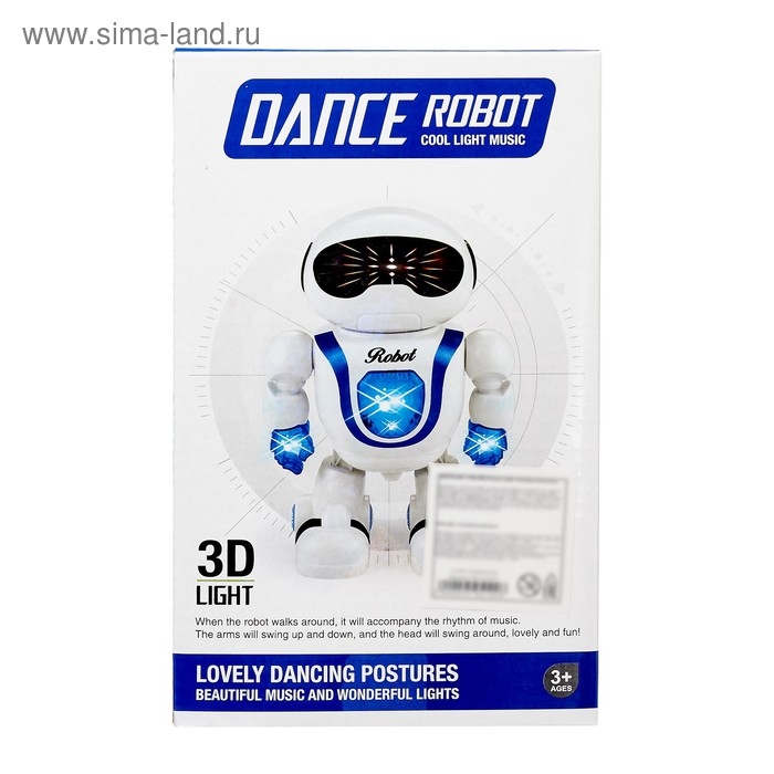 Робот &laquo;Танцор&raquo;, световые и звуковые эффекты, работает от батареек, цвета МИКС