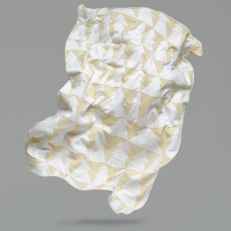 Плед &laquo;Танцующий лес&raquo;, белый с золотистым