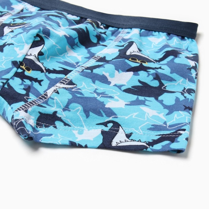 Трусы-боксеры для мальчика, цвет голубой/акулы, рост 98-104 см Трусы-боксеры для мальчика, цвет голубой/акулы, рост 98-104 см