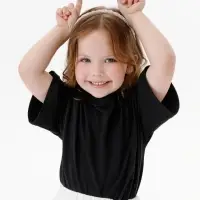 Футболка детская оверсайз Teezer, черная, 8 лет