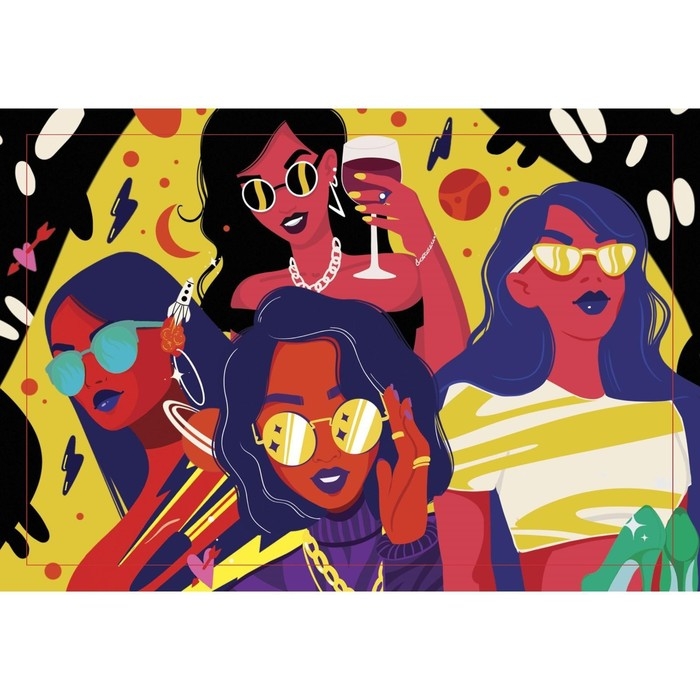 Алмазная мозаика с полным заполнением на подрамнике &laquo;Вечеринка&raquo;, 20 &times; 30 см