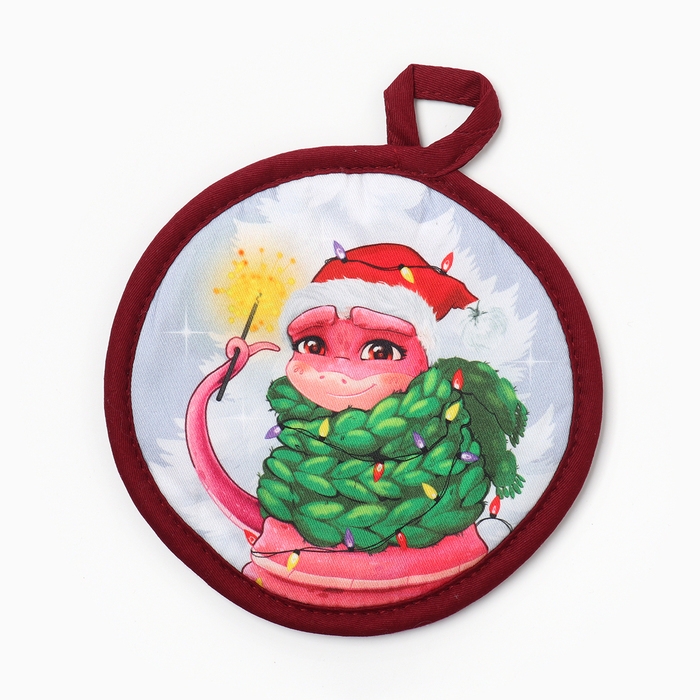 Новый год. Символ года. Змея. Прихватка Этель Новый год. Символ года. Змея. Прихватка Этель "Символ года" 17*17 см, 100% хлопок, саржа