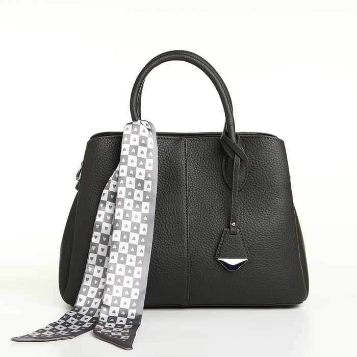 Сумка женская на молнии TEXTURA, средний размер, цвет тёмно-серый