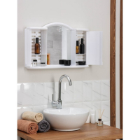 Шкафчик зеркальный для ванной комнаты &laquo;Арго&raquo;, цвет снежно-белый