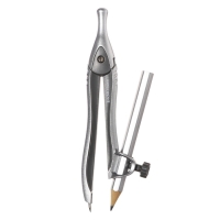 Циркуль металлический ErichKrause "Classic", 125мм, с карандашом, пенал, серый Циркуль металлический ErichKrause "Classic", 125мм, с карандашом, пенал, серый