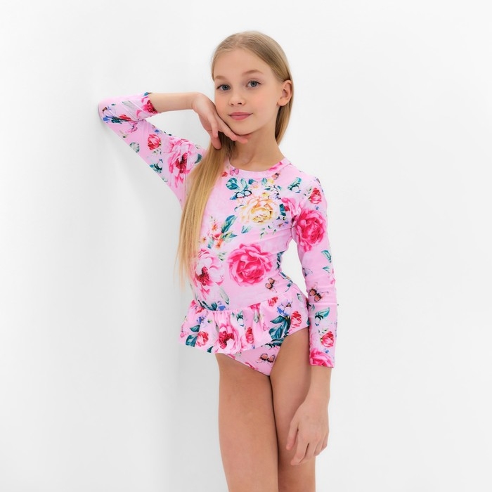Купальник слитный детский MINAKU с рукавами, рост 122-128