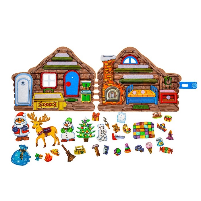 Развивающая книжка из фетра &laquo;Домик Дедушки Мороза&raquo;