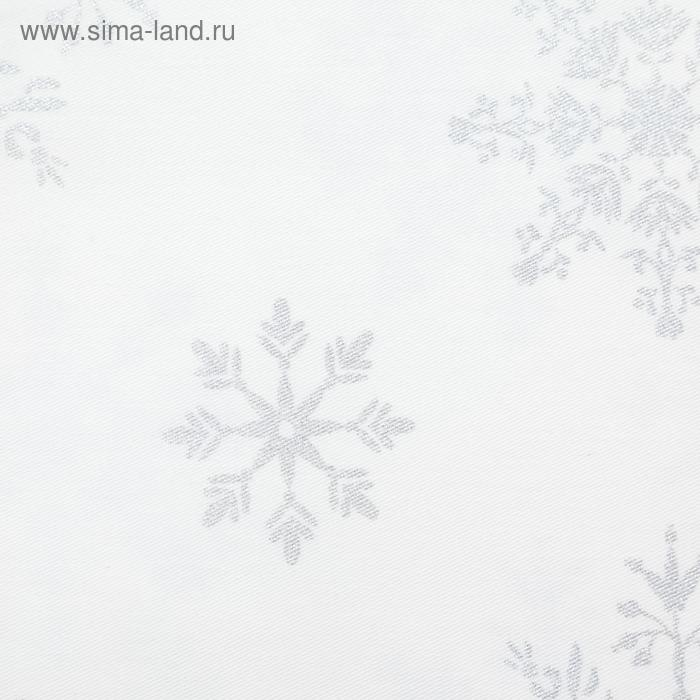 Скатерть "Этель" Серебряные снежинки 149х220+/- 3см, 100% хлопок, 190г/м2