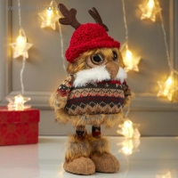 Кукла интерьерная "Совушка в шапочке с рожками и в платье" 26х10х12 см Кукла интерьерная "Совушка в шапочке с рожками и в платье" 26х10х12 см