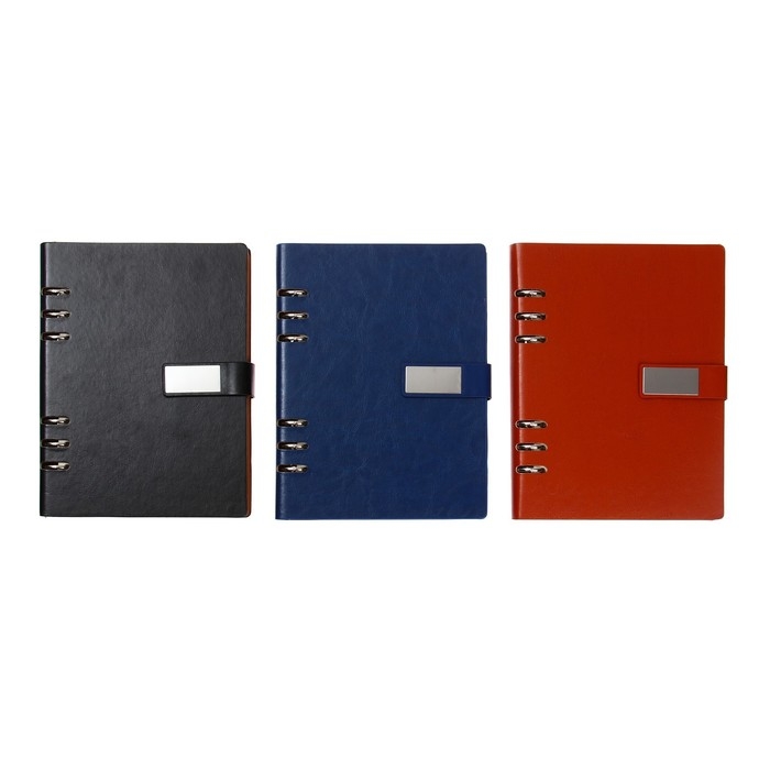 Органайзер на кольцах, обложка ПВХ, А5, 140 листов в клетку, с хлястиком, МИКС