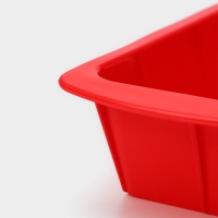 Форма для выпечки Доляна &laquo;Хлеб&raquo;, силикон, 25,5&times;13&times;5 см, внут.размер 20,5&times;11 см, цвет красный