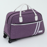 Сумка дорожная на колёсах, наружный карман, цвет фиолетовый Сумка дорожная на колёсах, наружный карман, цвет фиолетовый