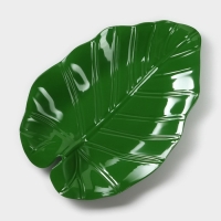 Блюдо для подачи &laquo;Лист&raquo;, 25&times;17&times;2 см, цвет зелёный