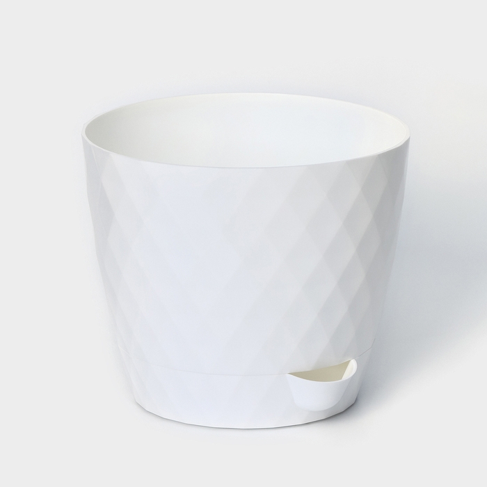 Горшок для цветов с прикорневым поливом «Румба», 1 л, цвет белый Горшок для цветов с прикорневым поливом «Румба», 1 л, цвет белый