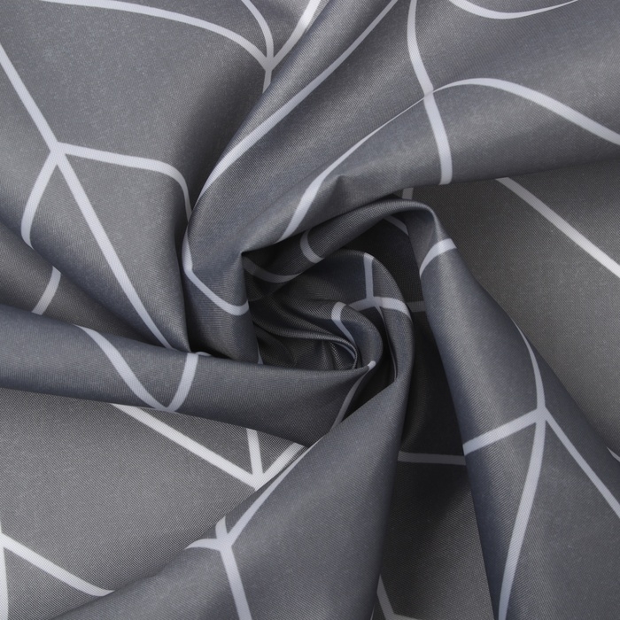 Штора для ванной Этель "Ёлочка", цв. серый, 180х180 см, полиэстер